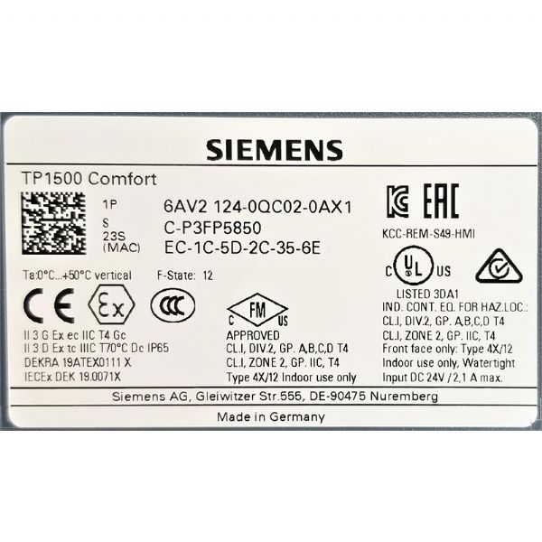 Siemens HMI 6AV2124-0QC02-0AX1 - 5083